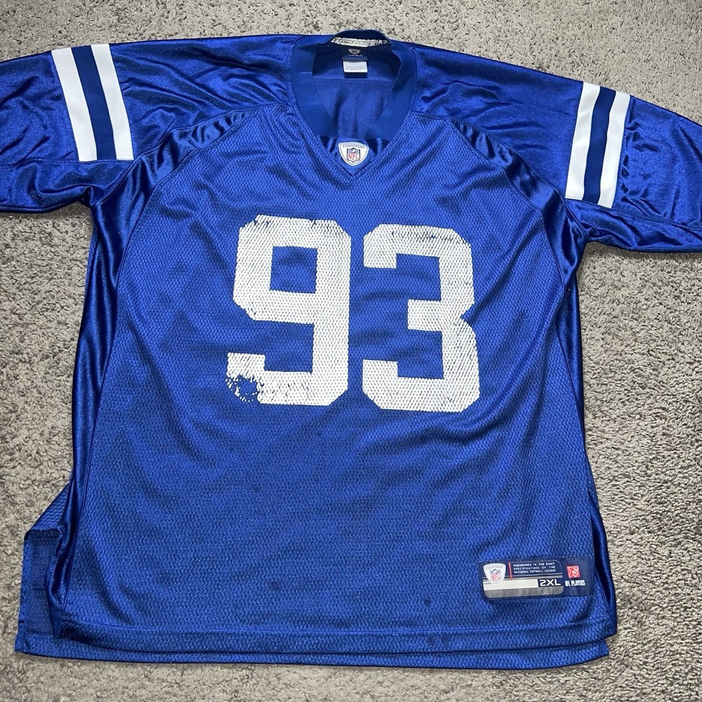 VINTAGE Dwight Freeney #93 INDIANAPOLIS COLTS Blue REEBOK Jersey Men's Size 2XL
